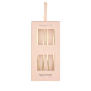 Pack of 2: Kristin Ess Chrome Gold French Pin Set